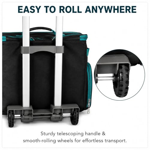 Rolling Sewing Box with Wheels, Black, M - Image 4