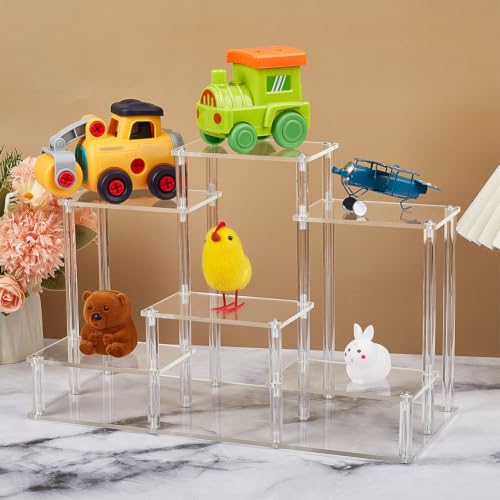 NBEADS 6-Tier Clear Action Figures Display Risers Stand Shelf - Image 6