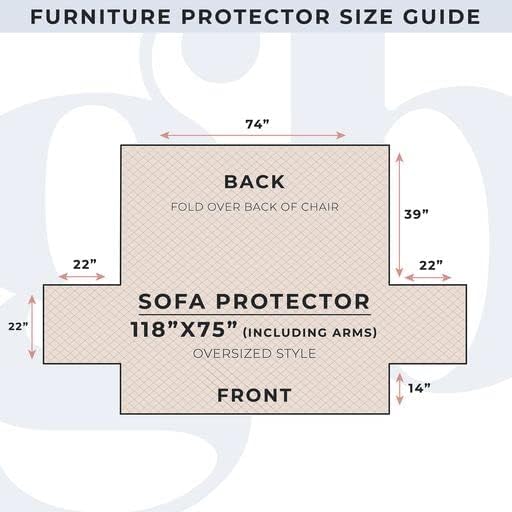 Great Bay Home Reversible Floral Patchwork Furniture Protector - Machine Washable, Scalloped Edge, Stain Resistant, Printed Furniture Cover for Dogs, Kids, and Pets (Sofa, Taupe/Blue)