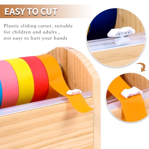 Kids Masking Tape Dispenser, Wooden Multi Roll Craft Tape - Image 5