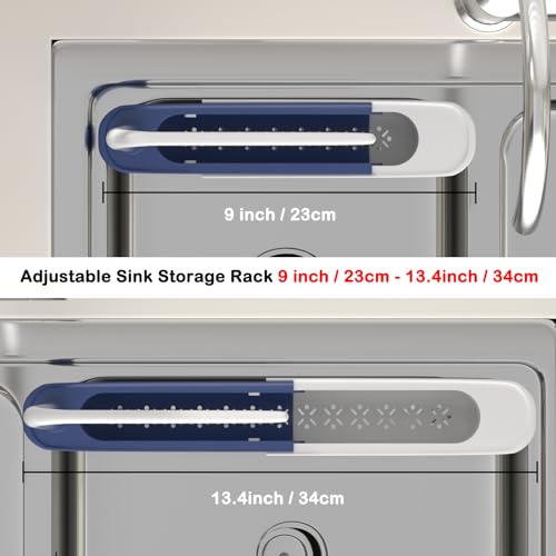Telescopic Sink Storage Rack with 2 Sponge - Sink Caddy Sponge - Image 3