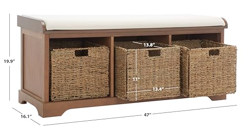SAFAVIEH Furniture - Lonan Storage Bench - Sepia - Solid - Image 4