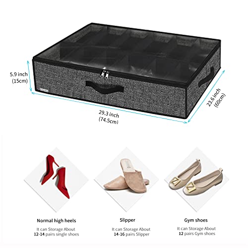 Onlyeasy Sturdy Under Bed Shoe Storage Organizer, Set of 2 - Image 3