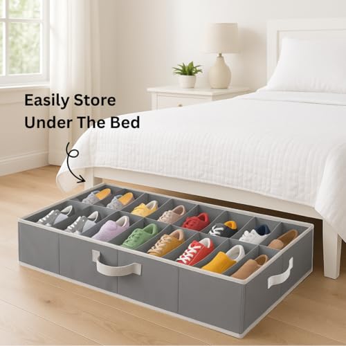 Under Bed Shoe Storage Organizer, 2 Pack of 16 Pairs Storage - Image 3