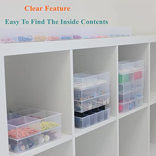 2 Pack Fixed 12 Grids Clear Plastic Organizer Sorting Tray - Image 5