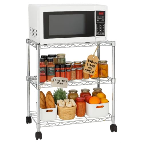3 Tier Wire Shelving Unit Storage Rack, Metal Heavy Duty Utility - Image 2