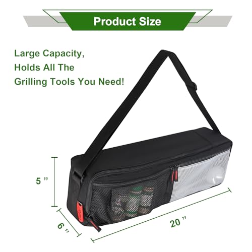 Grill Tool Organizer, BBQ Tool Storage Bag with Pockets - Image 3