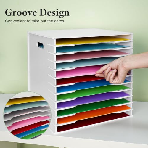 SANFURNEY 12 Slots Scrapbook Paper Organizer for Sizes 12" x 12" - Image 4