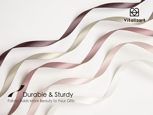 Vitalizart Nude & Pink Ribbons for Crafts 3/8" x 50Yds - Image 5