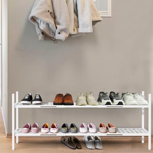Long Expandable Metal Shoe Rack for Closet, Entryway - Image 3