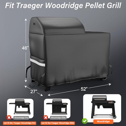Utheer Grill Cover for Traeger Woodridge BAC761 TFB86MLH, 600D - Image 3