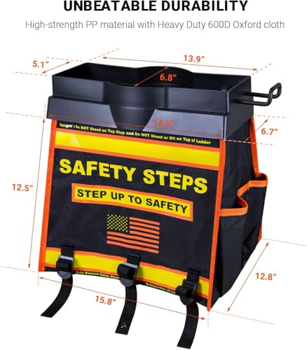 Ladder Organizer with Tool Bag and Slide-Out Tray, High - Image 3