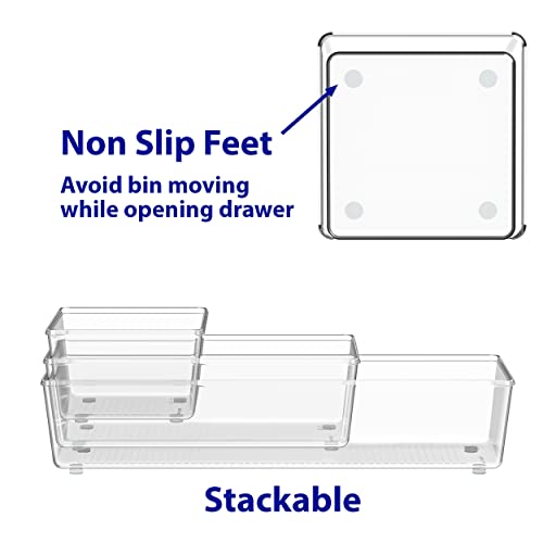 Simple Houseware Clear Desk Drawer Organizer, Assorted Sizes - Image 7