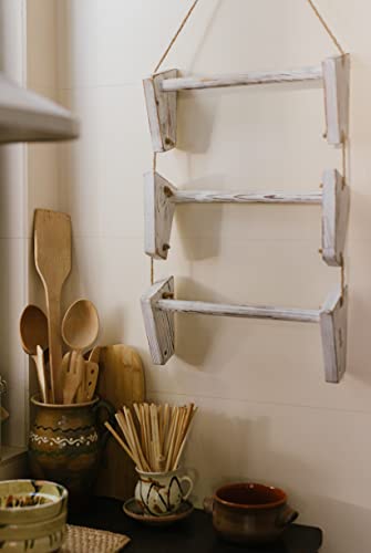 Blanket Ladder. 3-Tier Wall Hanging. Towel Holder. Quilt - Image 8