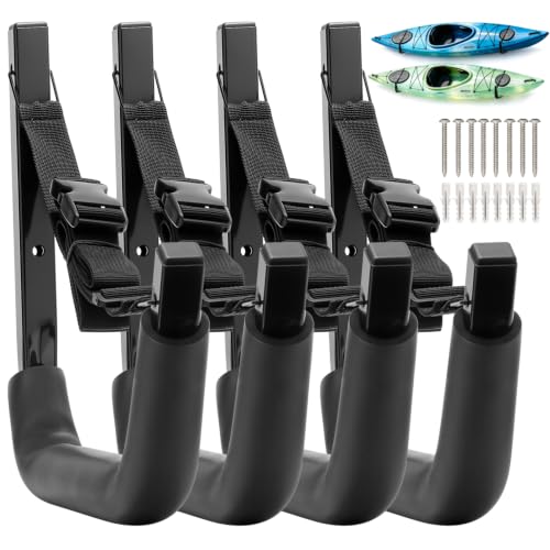 Kayak Wall Mount Rack, Heavy Duty Steel Storage Hooks for Kayak - Image 2