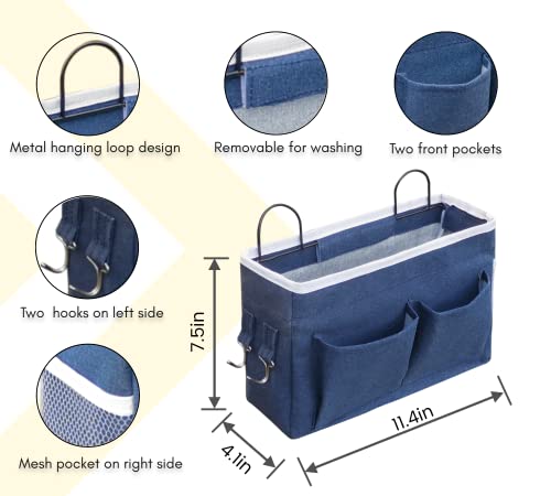 Kanrichu 2pcs Middle Wall Hanging Organizer Bag, Linen Fabric - Image 6