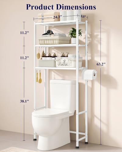 Kitsure Over Toilet Storage Rack, Sturdy Metal - Image 3