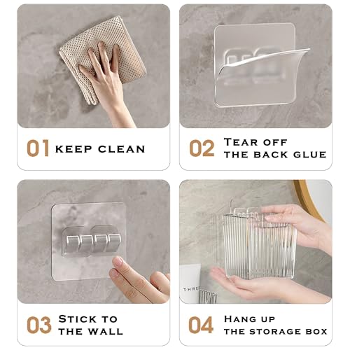 4 Pack Acrylic Wall Mount Organizer, Adhesive Cabinet Door - Image 5