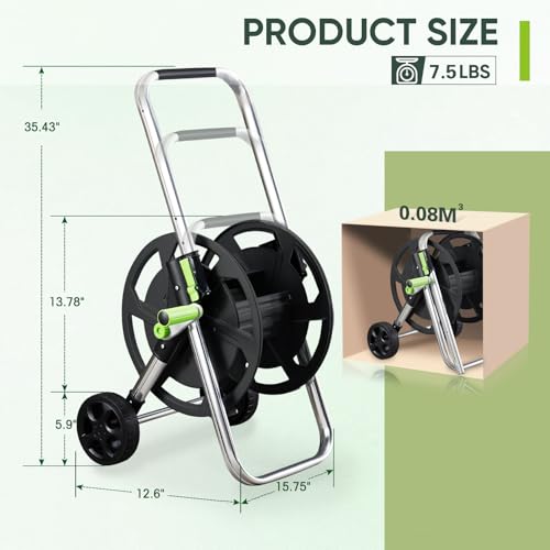 Garden Hose Reel Cart, Holds 75-150 Feet of 5/8" Hose - Image 3
