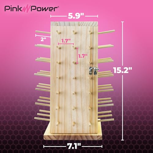Pink Power 84 Spools Thread Holder Stand 360 Full Rotating - Image 3