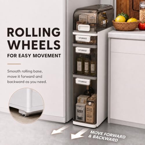 Slim Bathroom Storage Cabinet with Drawers, Narrow R | All Products - Image 7