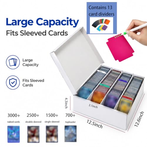Bulk Card Storage box Flip Lid，4-Row 3200+Card Capacity - Image 3