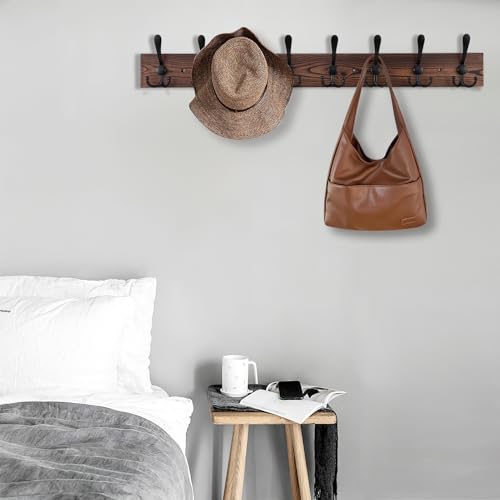 Kuhome 32.2'' Large Coat Rack Wall Mount Coat Hooks Coat - Image 7