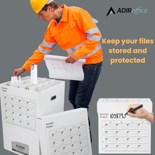 Adir Cardboard Roll File Storage Organizer - Vertical File - Image 6