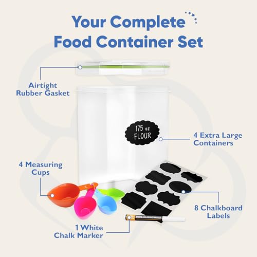 Chef's Path Kitchen Storage Box Set of 4 Extra Large Airtight - Image 3