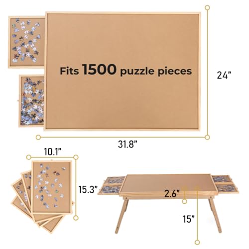 Puzzle Board 1500 Pieces,2 in 1 Jigsaw Puzzle Table with Folding - Image 3