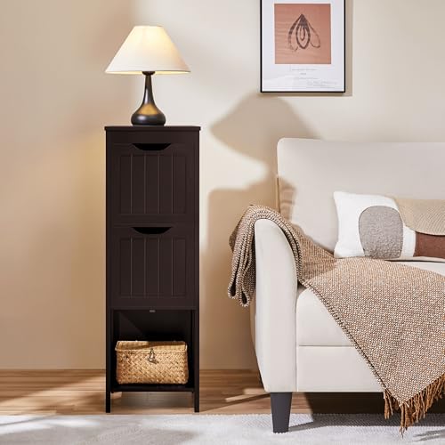 Yaheetech Small Bathroom Storage Cabinet with 2 Drawers & - Image 5