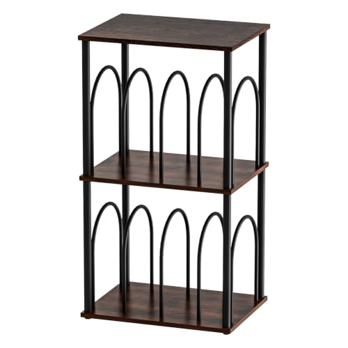 Record Player Stand, 3-Tier Vinyl Record Storage,Walnut - Image 2