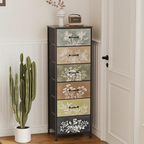 Tohomeor Vintage Dresser Vertical Nightstand with Neutral - Image 2