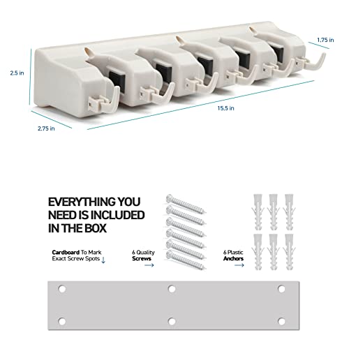 HOME IT Mop and Broom Holder Wall Mount Hanger, Heavy Duty 5 - Image 3
