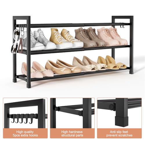 LANTEFUL 3-Tier Expandable Shoe Rack for Closet - Image 6