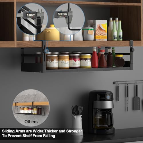 2Pack Expandable Under Shelf Storage Basket Organizer,Black - Image 6