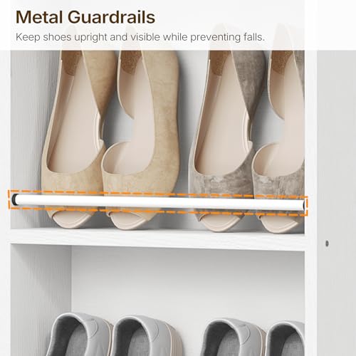 Tall Narrow Shoe Rack, Vertical Behind Door Shoe Organizer, White - Image 6