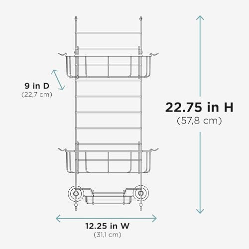 Zenna Home Shower Caddy Hanging Over the Shower Door Organizer - Image 7
