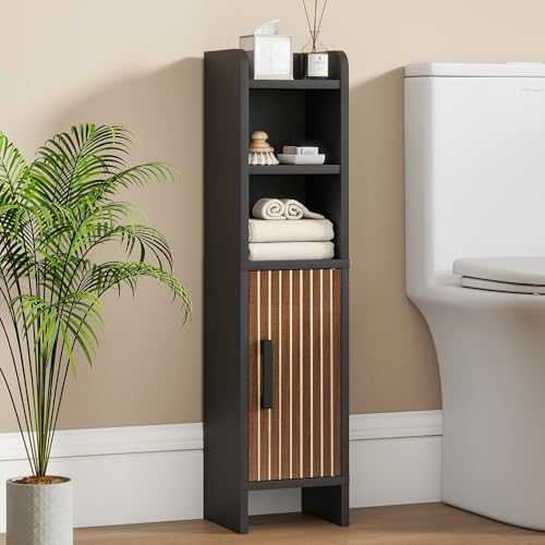 Small Bathroom Storage Corner Floor Cabinet Narrow Toilet - Image 2