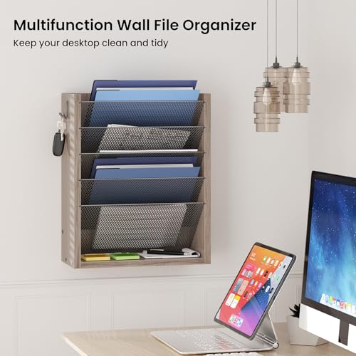 Mail Organizer Wall Mounted, 6-Slot Hanging File Organizer - Image 5