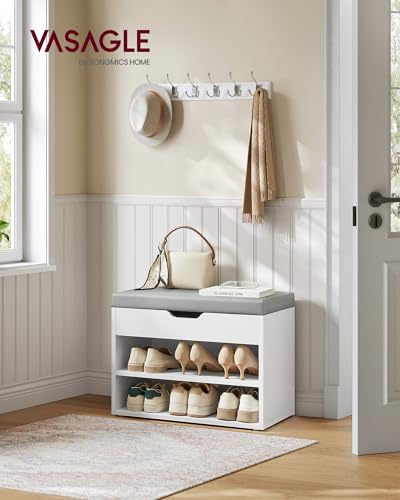VASAGLE Storage Bench with Cushion, Shoe Bench - Image 3