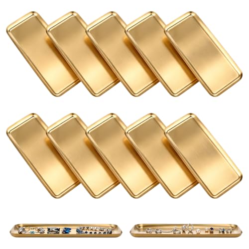 12Pcs Small Stainless Steel Serving Tray Bulk 8.66"x3.74" Jewelry - Image 2