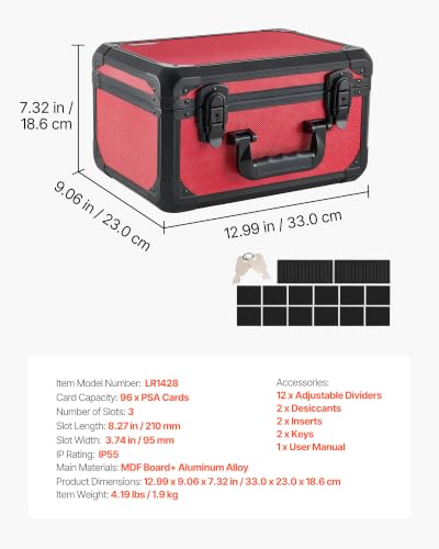 VEVOR Graded Card Case 3 Row 96 PSA Slab Storage Box - Image 3