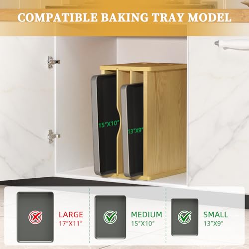 4 Tier Tray Dividers for Cabinets, Kitchen Vertical Baking Sheet - Image 5
