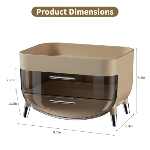 Jywantful Makeup Organizers for Vanity, Khaki Skincare Storage - Image 5