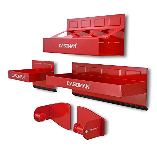 CASOMAN 4PCS Red Magnetic Toolbox Shelf, Tray - Image 2