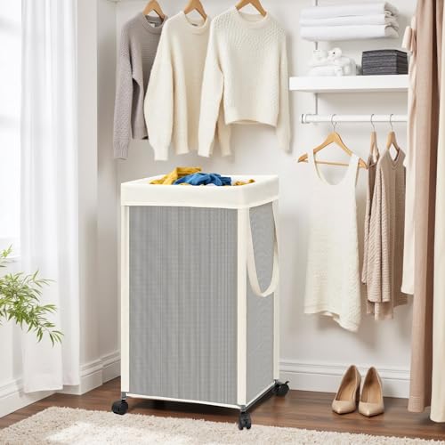 STORAGE MANIAC Laundry Hamper with Wheels, Rolling Laundry Basket - Image 7