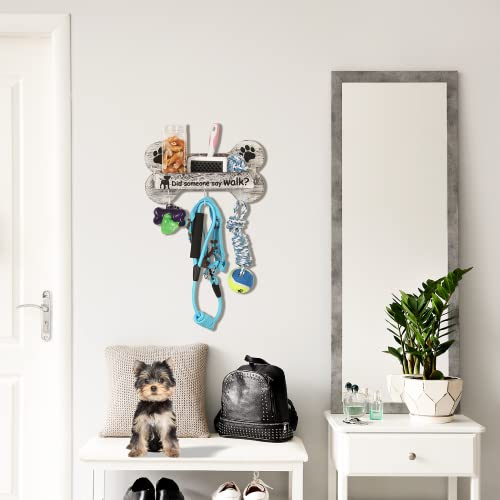 J JACKCUBE DESIGN Rustic White Bone Shape Wall Mounted Dog Leash - Image 8