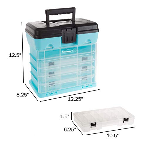 Stalwart Small Parts Organizer Box, Light Blue, 10-Inch - Image 3