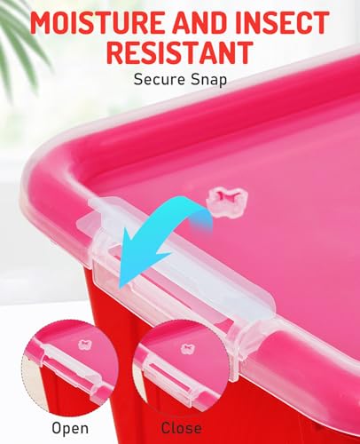 GAMENOTE 6 Quart Stackable Plastic Storage Bins with Lids, 6 Pack - Image 7